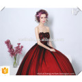 2016 Elegante Design Elegante Off Shoulder Wine Vermelho Seda Luxo Vestido de Cerimônia de Vestido de Noite